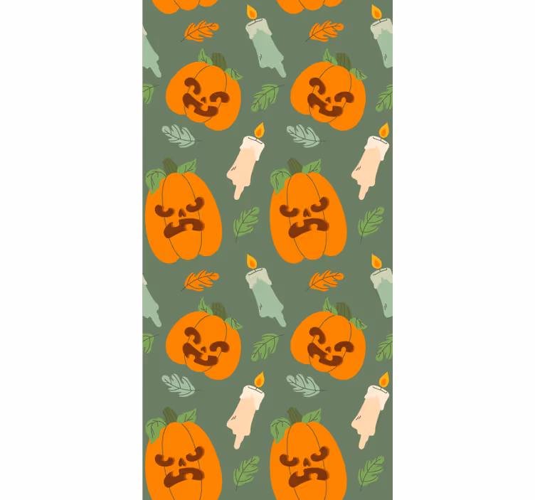 Papel de parede halloween desenho de abóbora assustador - TenStickers