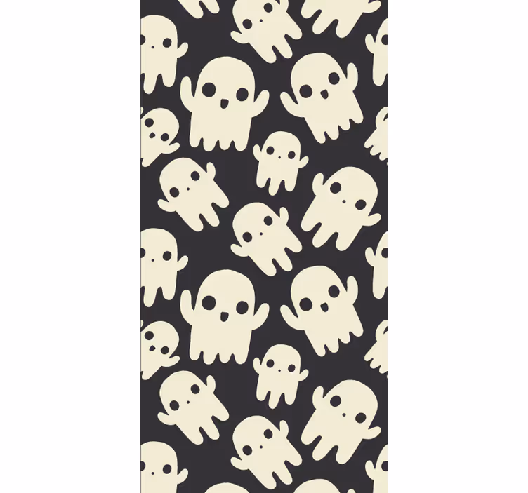 Papel de parede halloween padrão de crânio - TenStickers