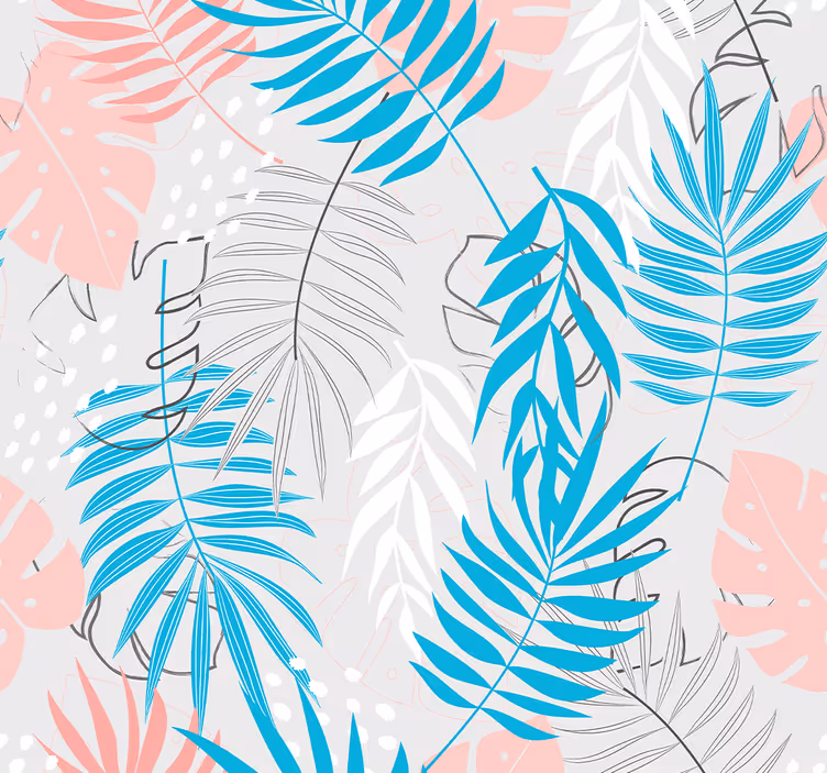 Papel de parede folhas padrões de folhas tropicais - TenStickers