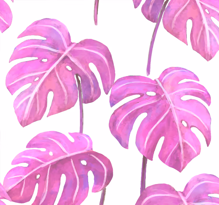papel de parede natureza Monstera pintado de rosa - TenStickers