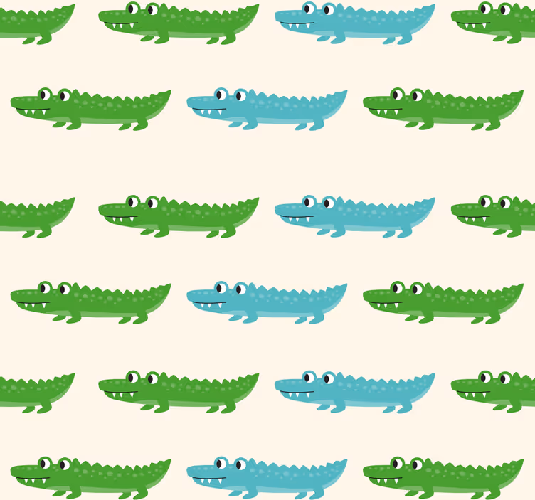 papel de parede animais padrão de crocodilo - TenStickers