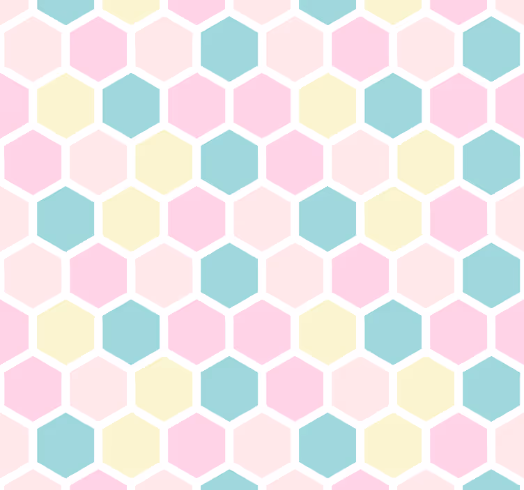papel de parede formas geométricas padrão hexágono - TenStickers