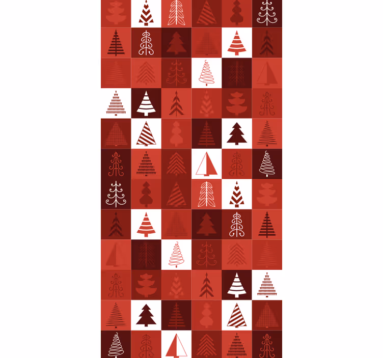 Papel de parede Natal padrões de árvores festivas - TenStickers