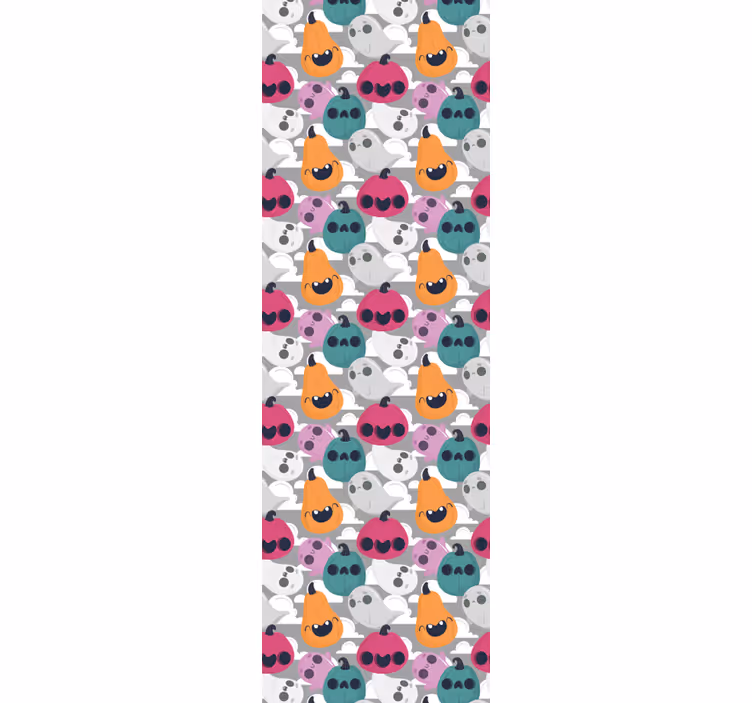 Papel de parede halloween padrão de abóbora brincalhão - TenStickers