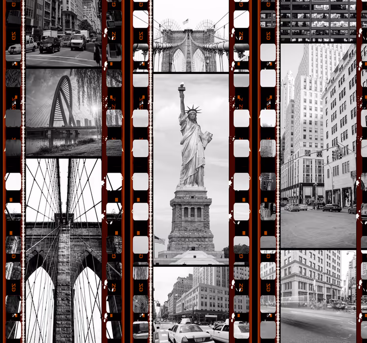 papel de parede artistíco NY colagem diversos - TenStickers