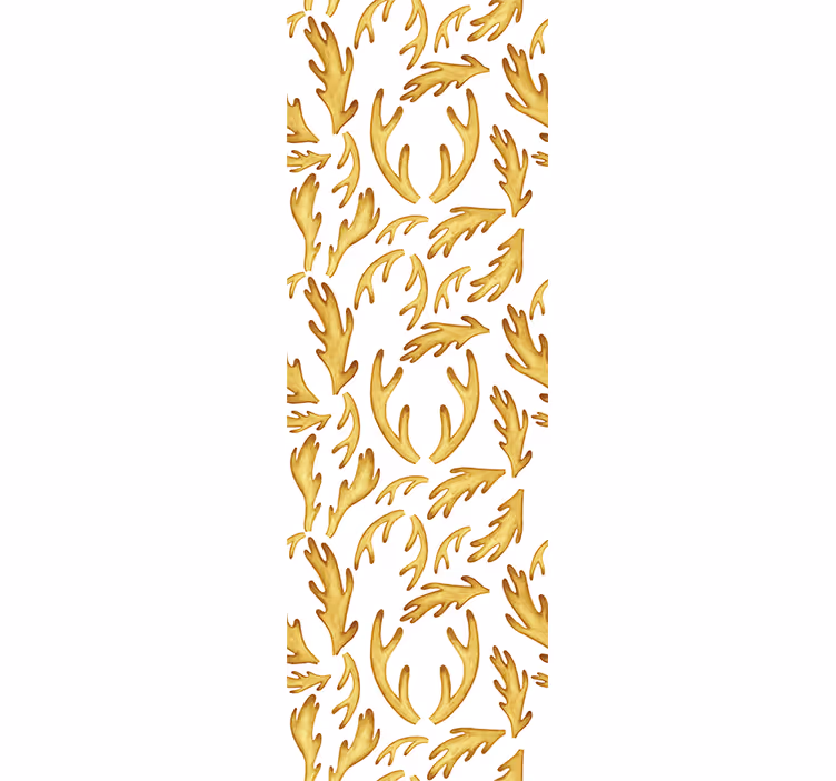 Papel de parede folhas padrão de folhagem dourada - TenStickers
