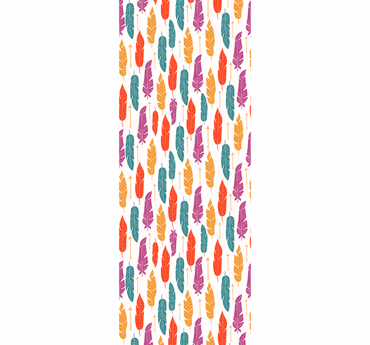 Papel de parede folhas desenho de motivo de penas - TenStickers
