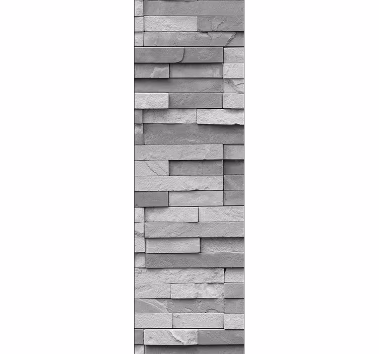papel de parede pedra Parede branca em tons de pedra cinza - TenStickers