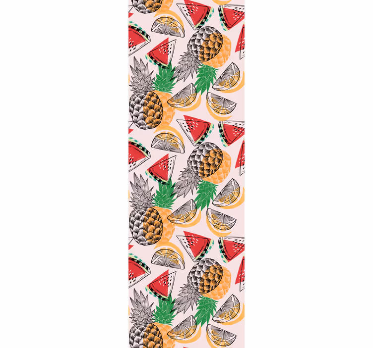 Papel de parede natureza padrão de frutas tropicais - TenStickers