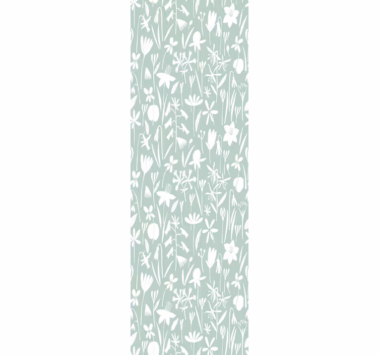papel de parede flores silhuetas botânicas - TenStickers