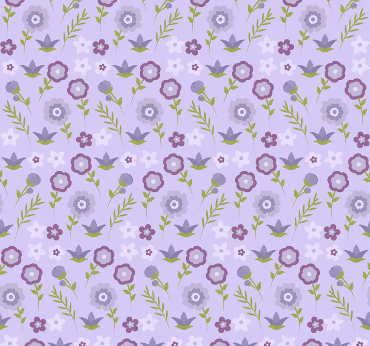 papel de parede flores padrão de motivo floral - TenStickers