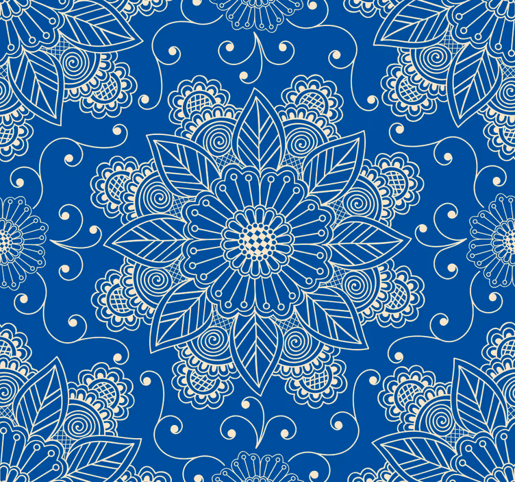 papel de parede floral flores ornamentadas - TenStickers