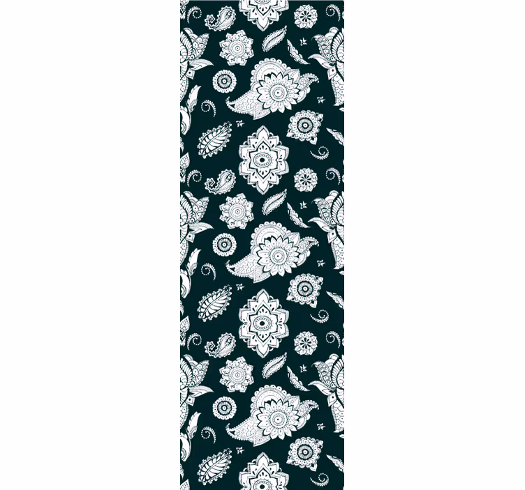 papel de parede para cozinha motivo de azulejo floral - TenStickers