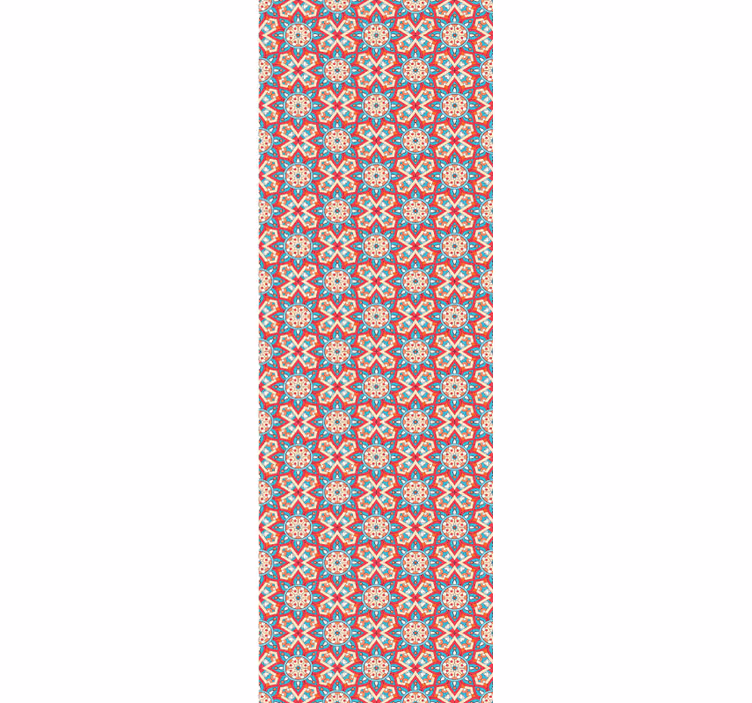 papel de parede azulejo padrão inspirado em azulejos - TenStickers