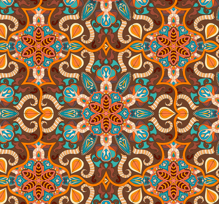 papel de parede ornamental padrão ornamental intrincado - TenStickers