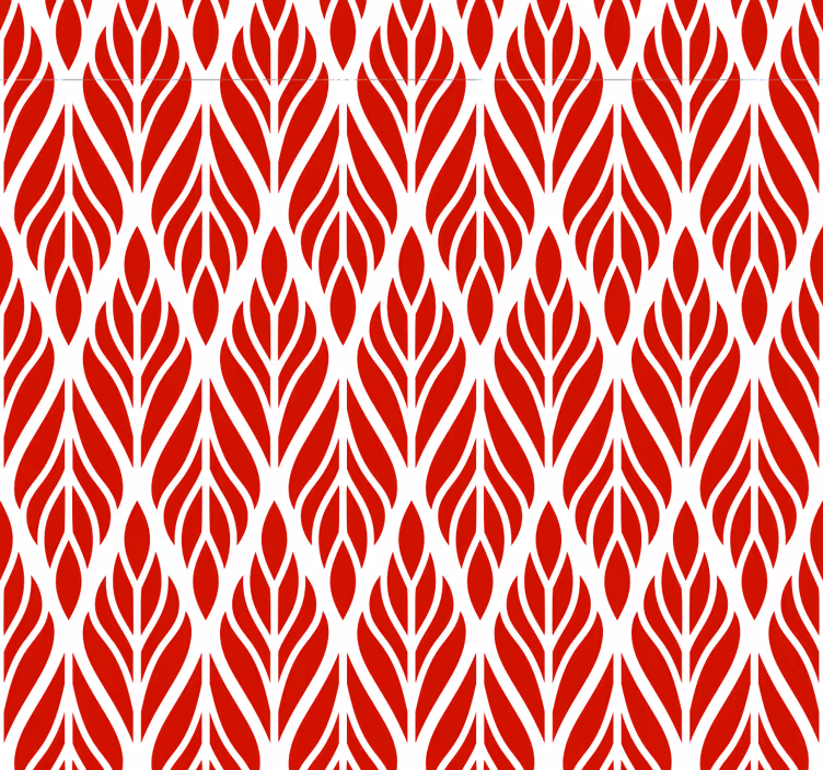 papel de parede vermelho padrões em forma de folha - TenStickers
