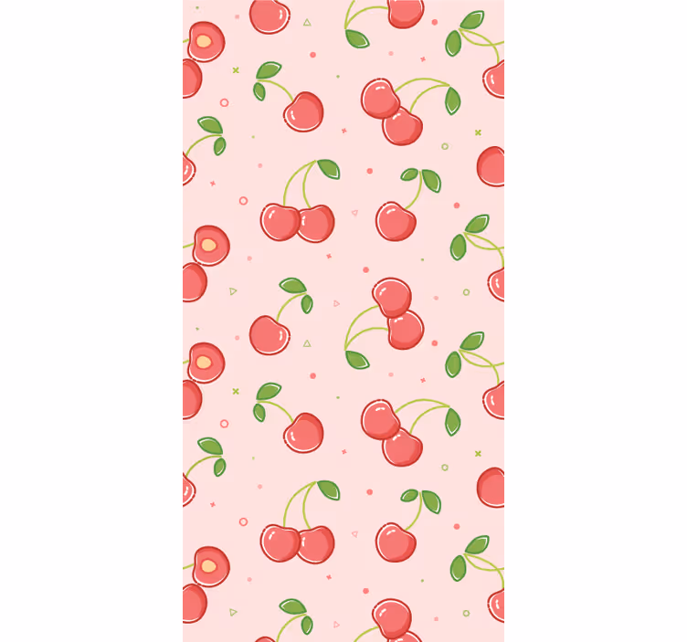 papel de parede quarto de casal padrão cereja - TenStickers