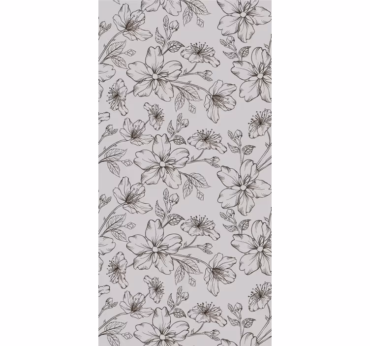papel de parede flores elegância de desenho floral - TenStickers