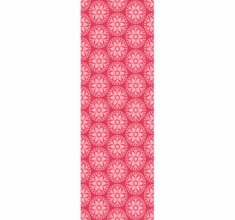 papel de parede rosa motivo floral geométrico - TenStickers