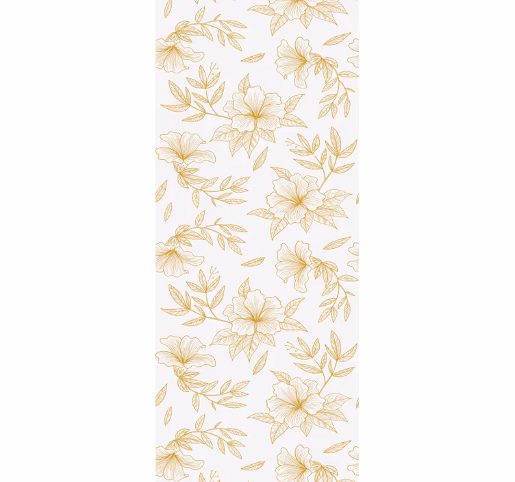 papel de parede floral elegância floral dourada - TenStickers