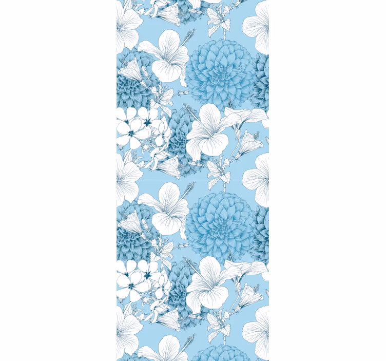 papel de parede flores motivo de desenho floral - TenStickers
