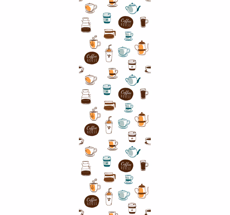 papel de parede para cozinha ilustração de motivo de café - TenStickers