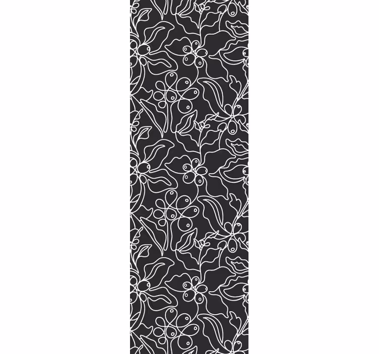 Papel de parede folhas contorno floral - TenStickers