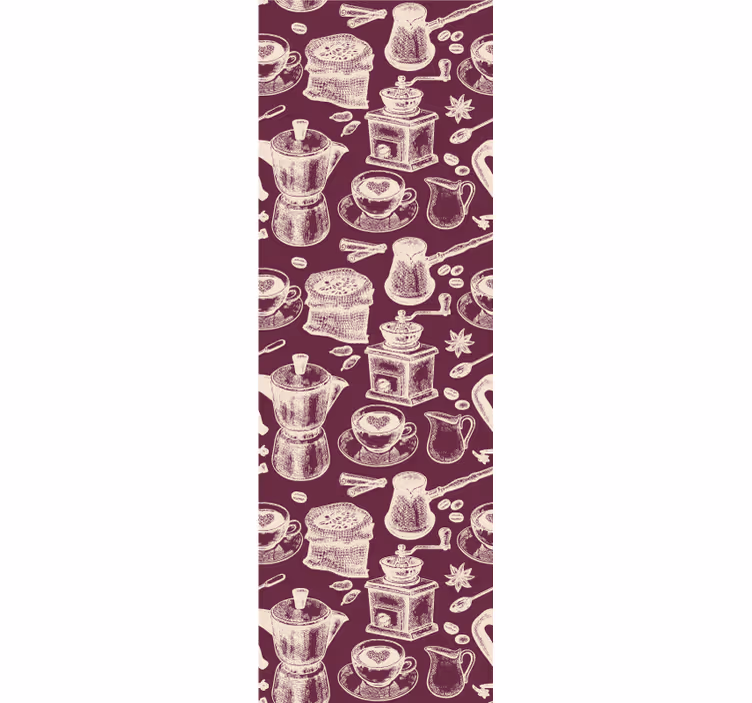 papel de parede para cozinha padrão de motivo de café - TenStickers