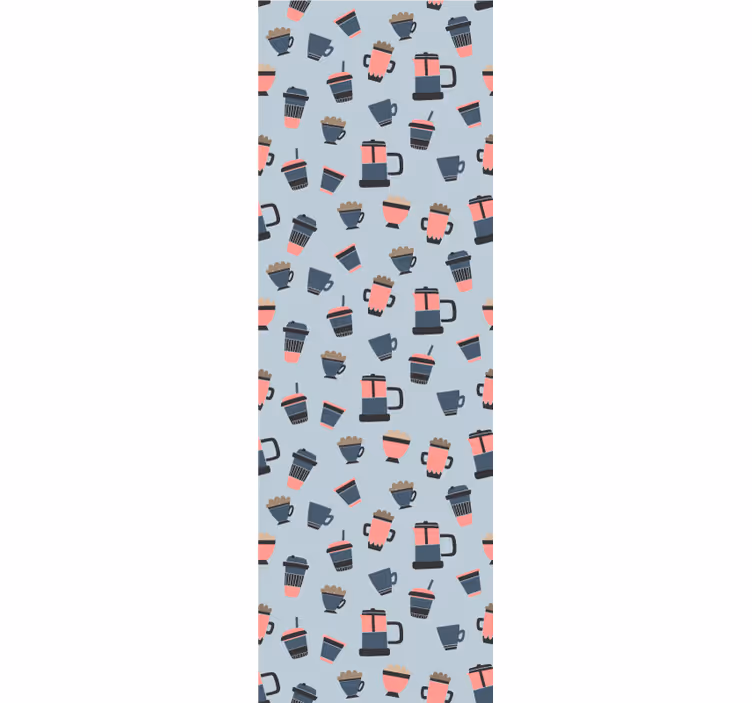 papel de parede para cozinha motivos de caneca de café - TenStickers