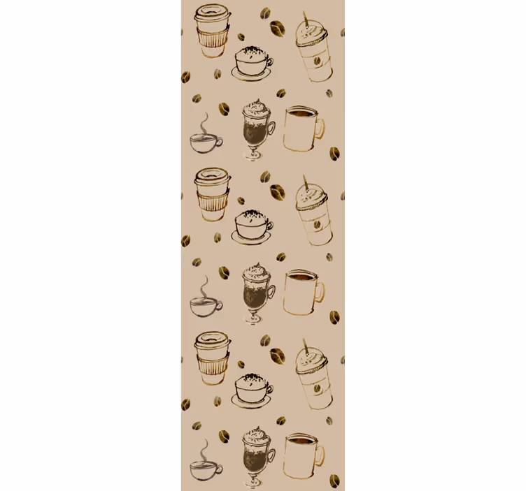 papel de parede para cozinha ilustrações de café - TenStickers
