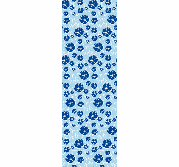 papel de parede floral azulejos florais azuis - TenStickers