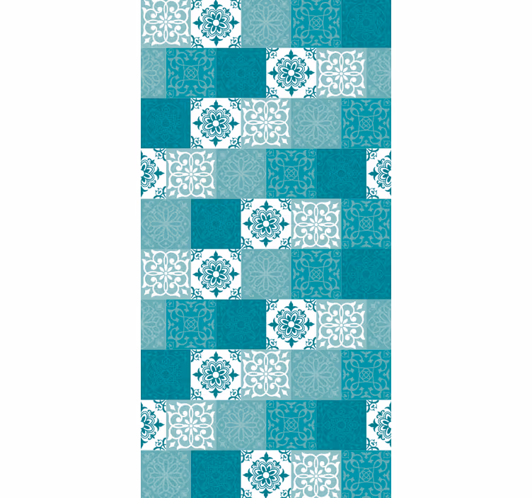 papel de parede azulejos Turquesa - TenStickers