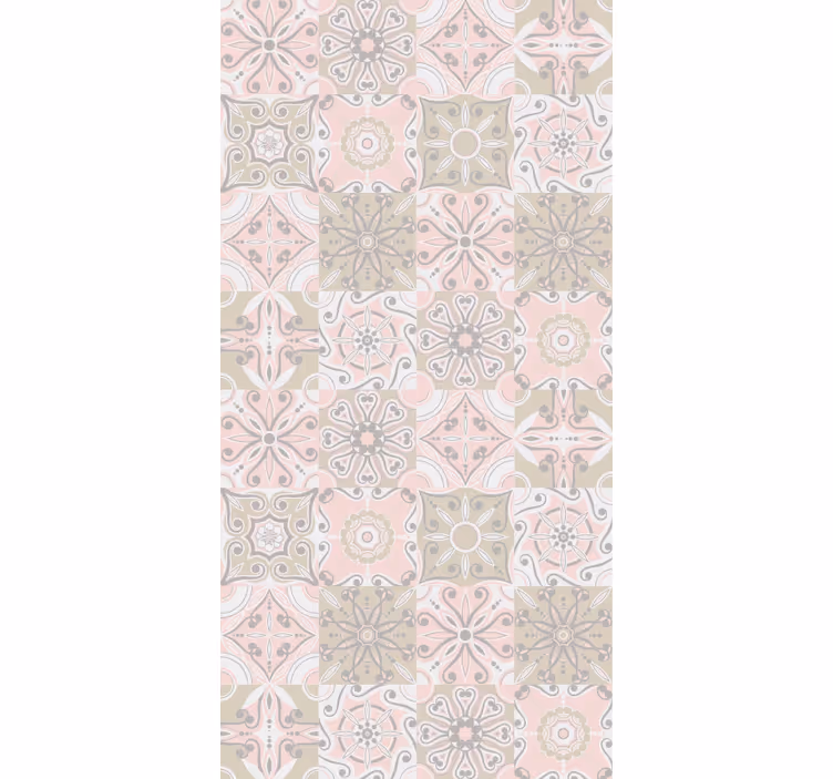 papel de parede azulejos Telha rosa e cinza - TenStickers