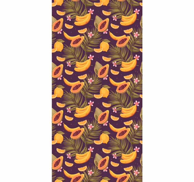 Papel de parede para sala de jantar com frutas tropicais - TenStickers