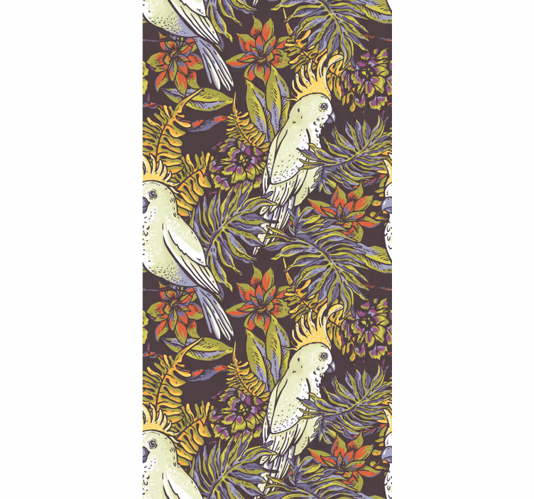 Papel de parede pássaros padrão de papagaio tropical - TenStickers