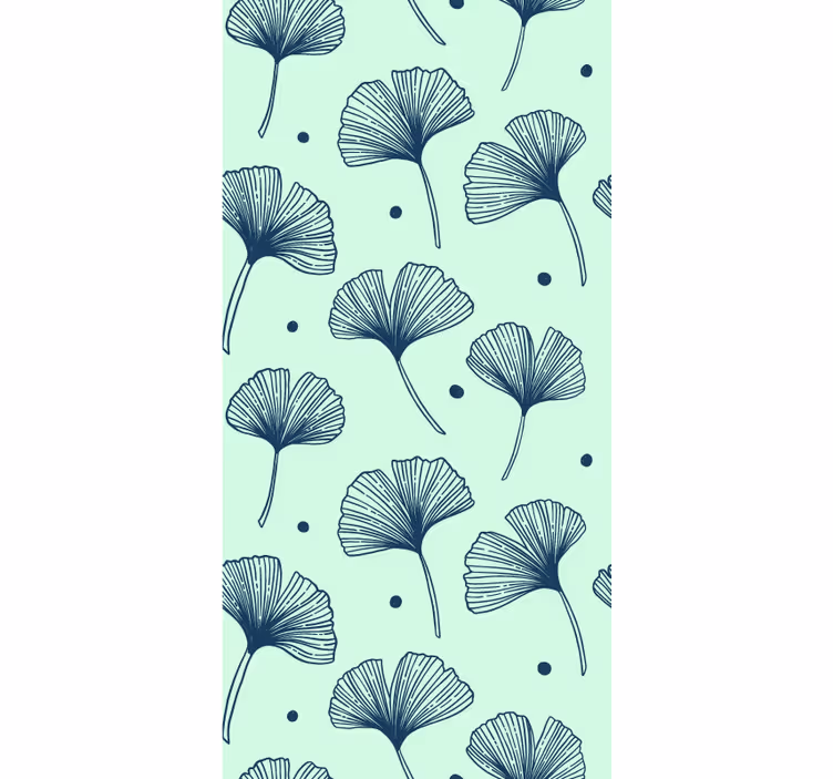 Papel de parede folhas padrão de folha de ginkgo - TenStickers