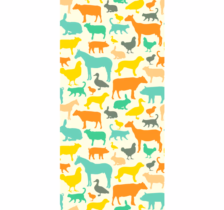 papel de parede animais silhuetas de animais - TenStickers