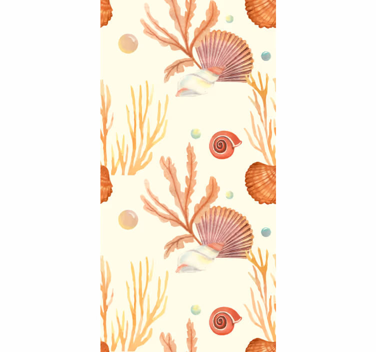 Papel de parede natureza padrão de concha - TenStickers