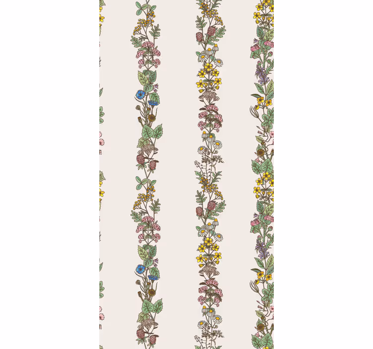 papel de parede casa de banho listras verticais botânicas - TenStickers