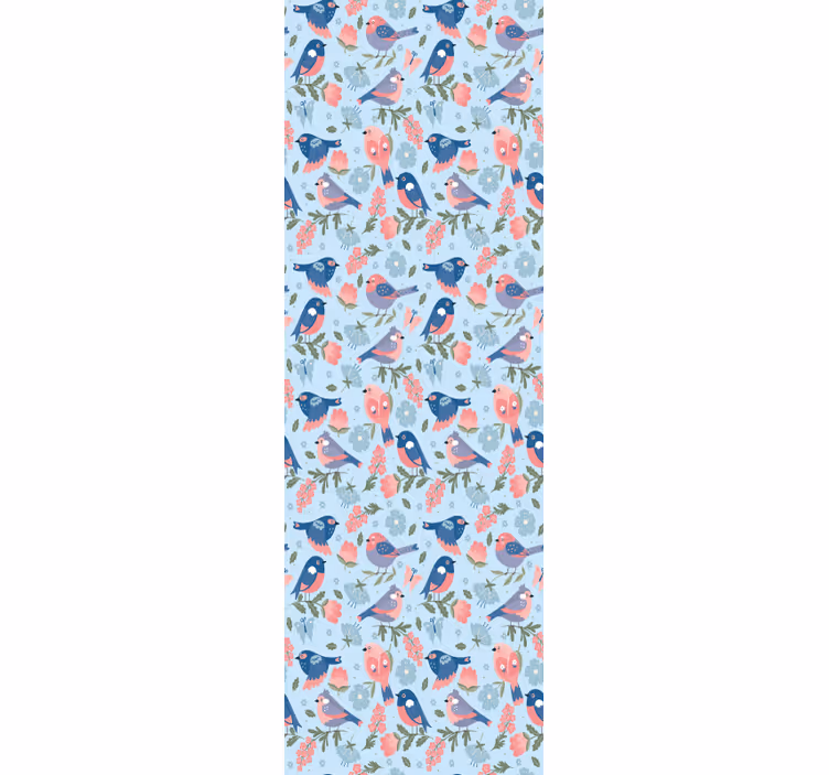 Papel de parede pássaros padrão floral de pássaros - TenStickers