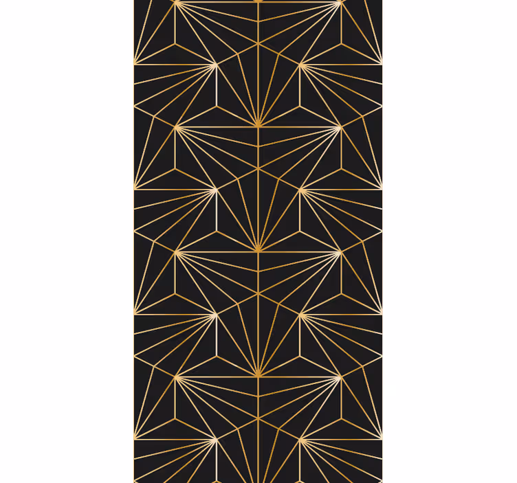 papel de parede triângulos Padrão geométrico dourado - TenStickers