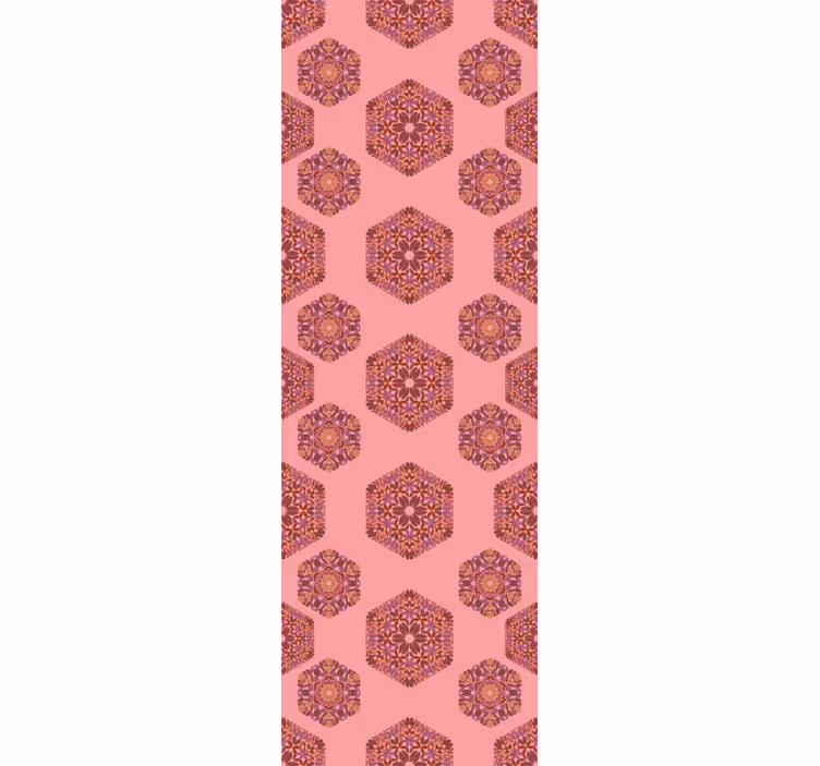 papel de parede ornamental hexágonos ornamentados - TenStickers