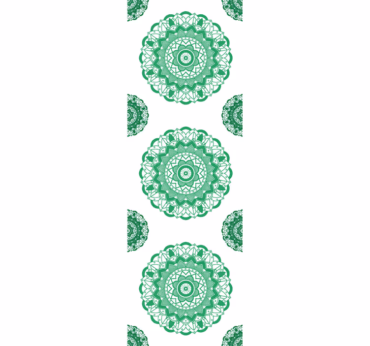 papel de parede floral Flor de mandala verde - TenStickers