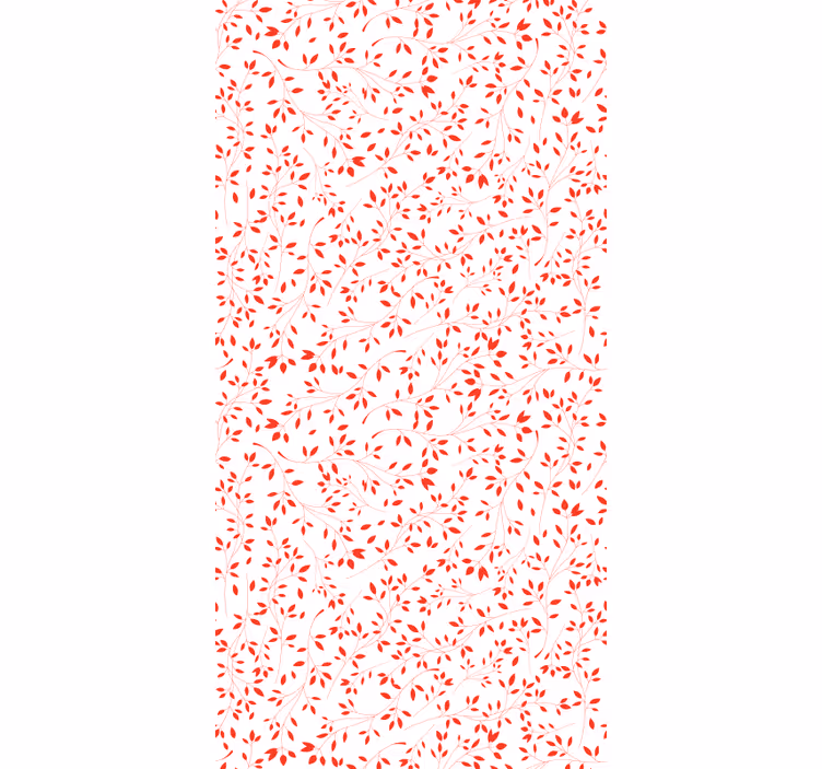 Papel de parede folhas padrão de ramo vermelho - TenStickers