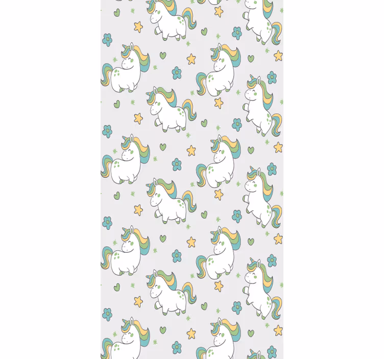 papel de parede infantil fantasia de unicórnio - TenStickers