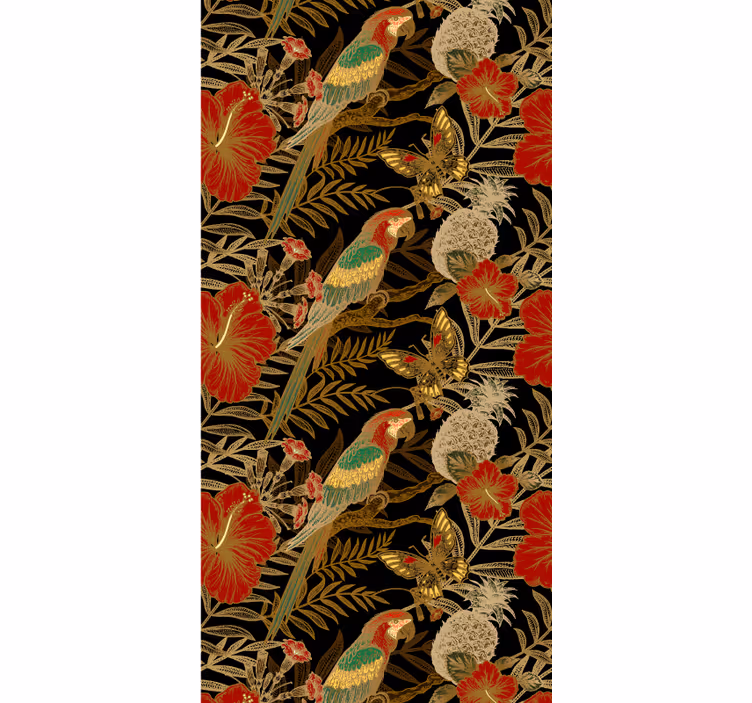 Papel de parede papagaio motivo de papagaio tropical - TenStickers