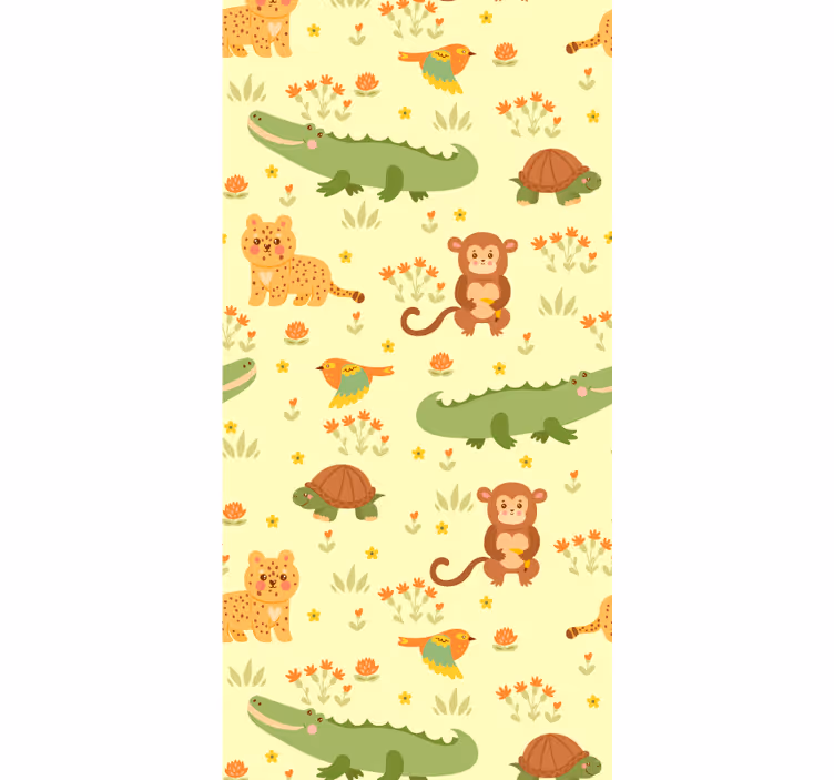 papel de parede animais motivo da fauna da selva - TenStickers