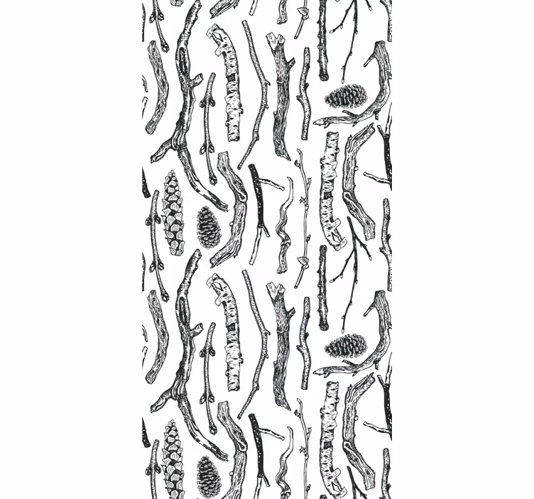 papel de parede animais esboços de floresta - TenStickers