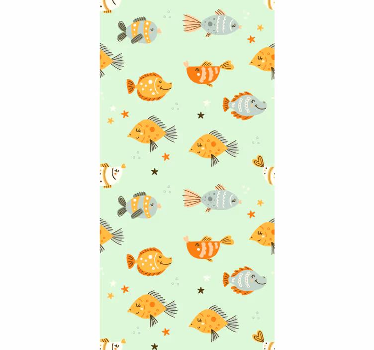 Papel de parede peixes padrão de amigos aquáticos - TenStickers