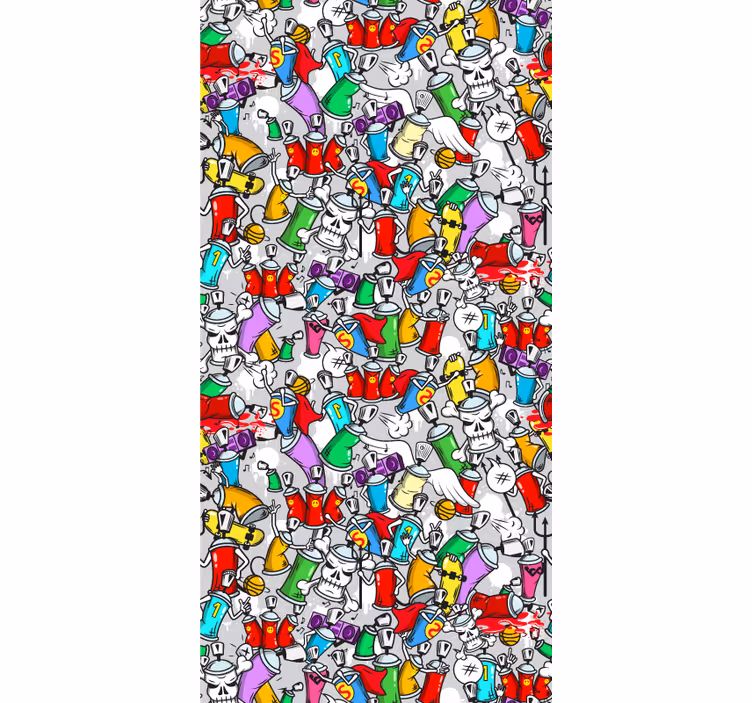 papel de parede artístico potes de tinta graffiti - TenStickers
